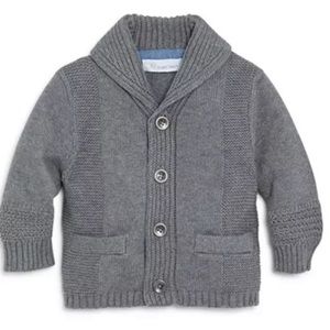 Angel Dear boys shawl collar cardigan 18-24 months grey sweater new w tags